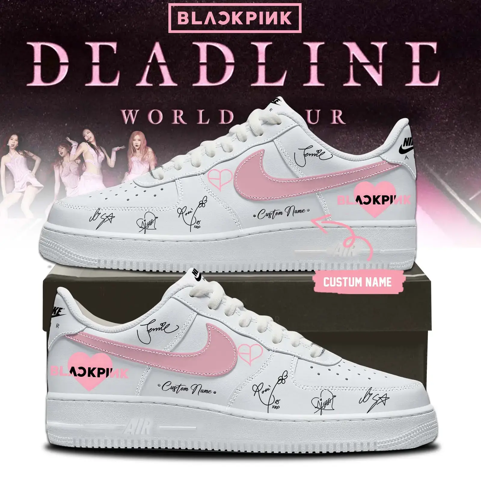 Deadline World Tour- Blackpink Limited Edition Air Force 1 Shoes 12 