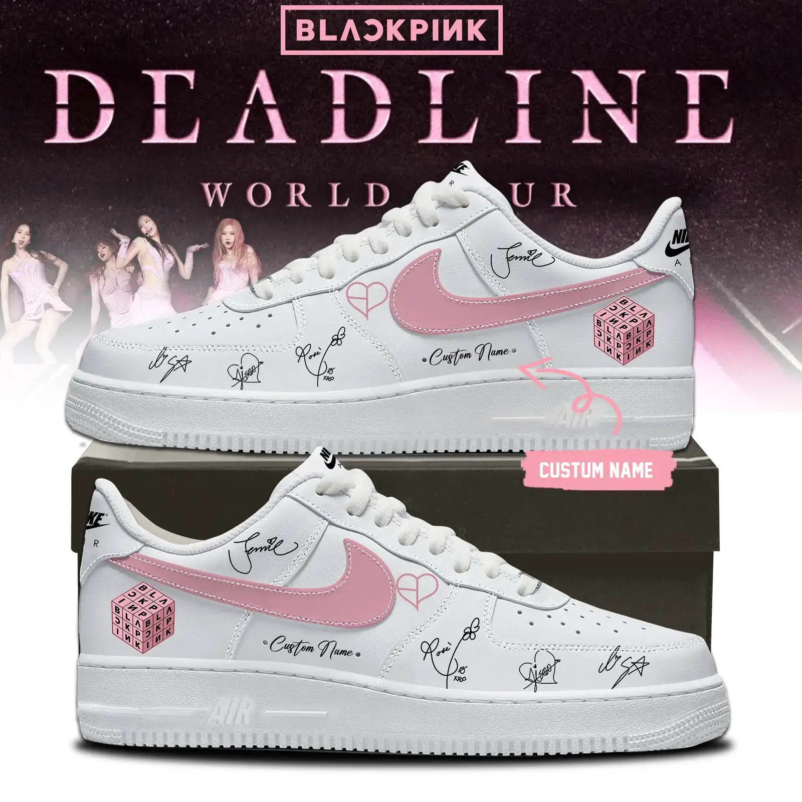 Deadline World Tour- Blackpink Limited Edition Air Force 1 Shoes V1 
