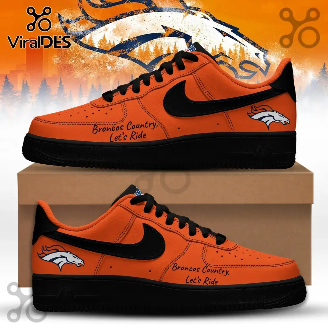 Denver Broncos NFL Super Bowl 2026 Air Force 1 Sneakers