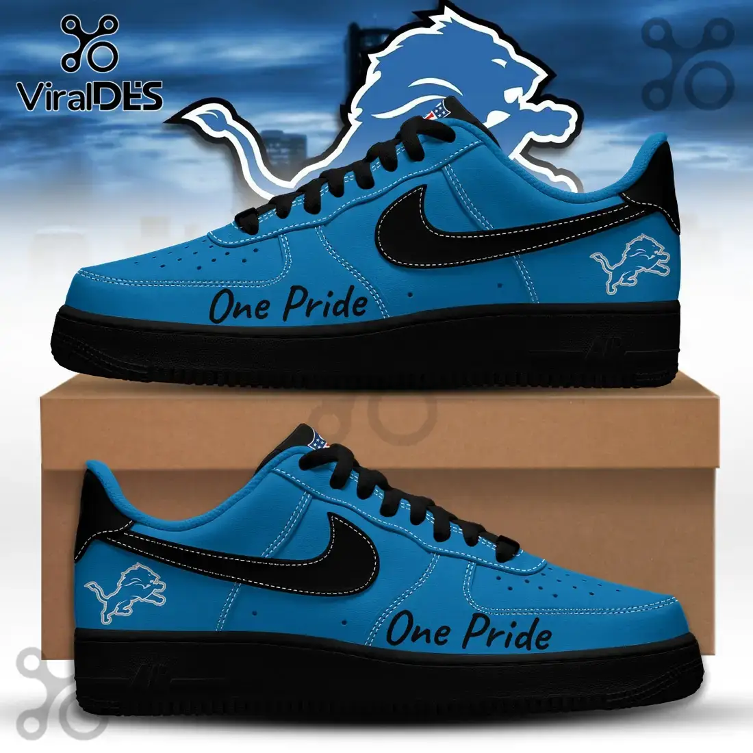 Detroit Lions NFL Super Bowl 2026 Air Force 1 Sneakers