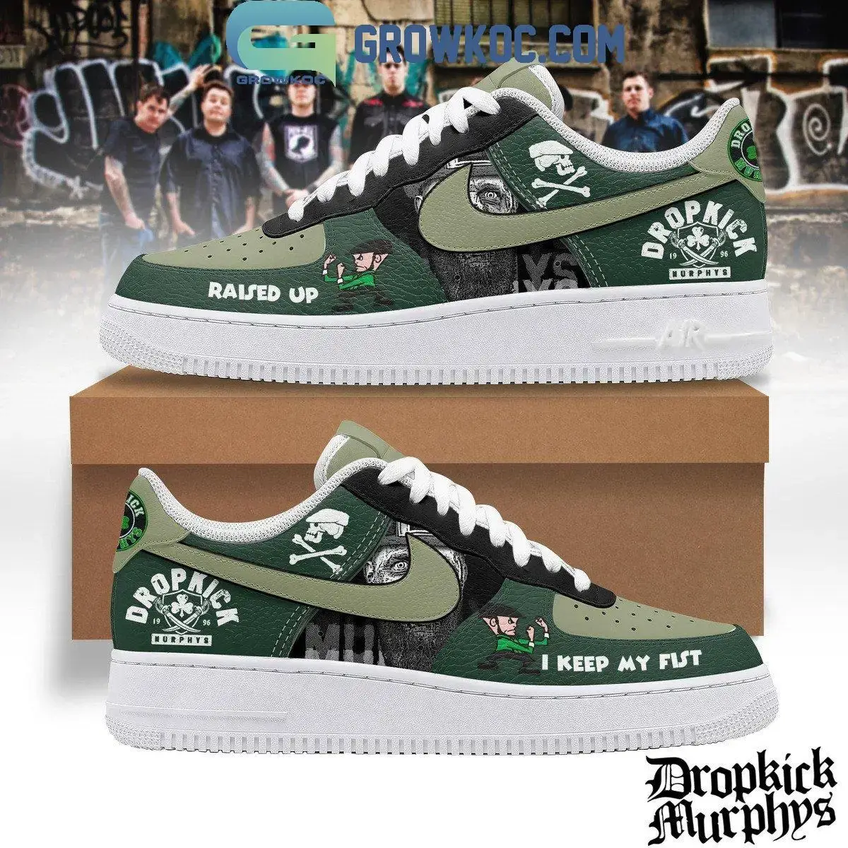 Dropkick Murphys I Keel My Fist Raised Air Force 1 Shoes