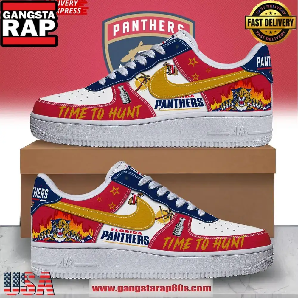 Florida Panthers Time To Hunt Special Edition Air Force 1 Running Sneakers Shoes