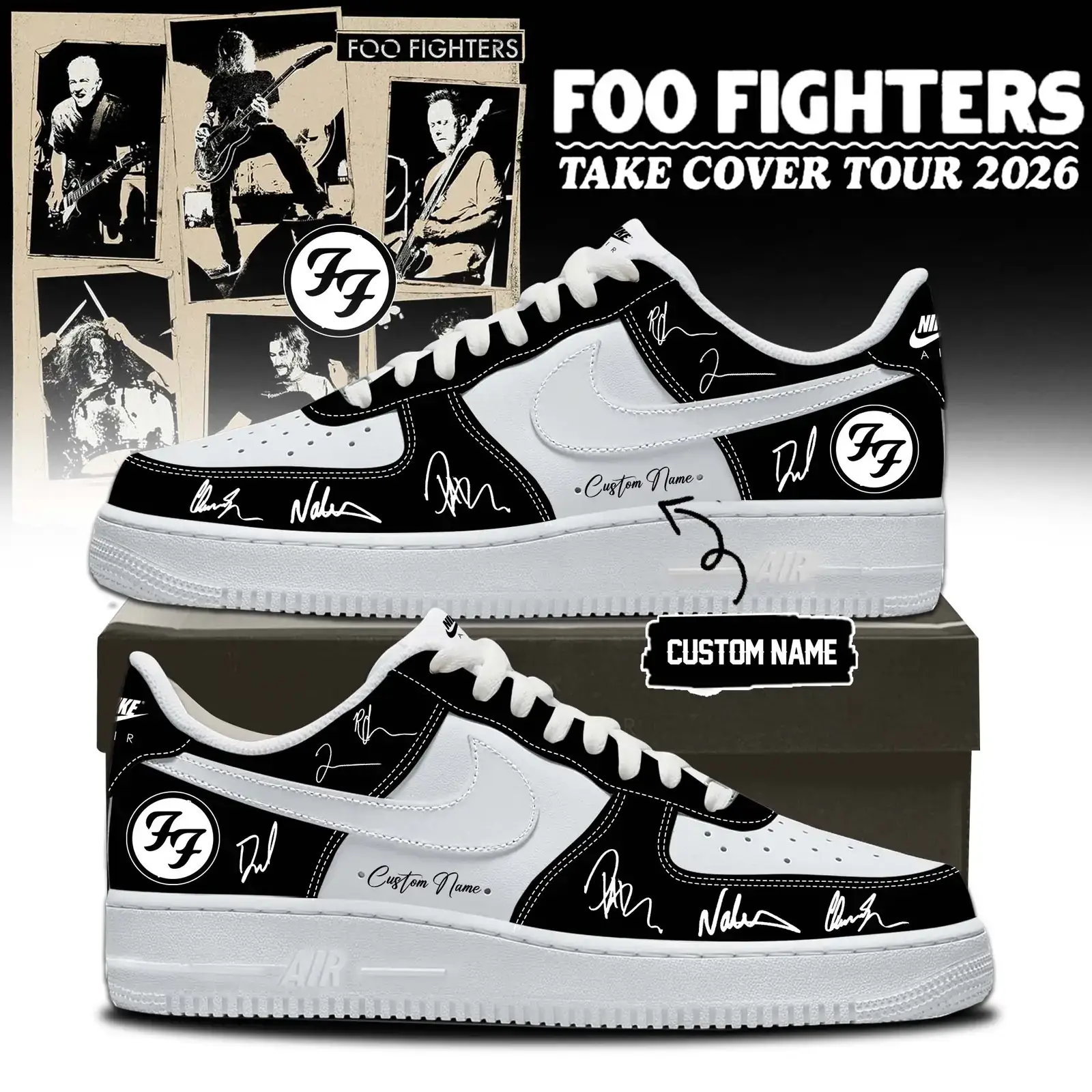 Foo Fighters ”Take Cover Tour 2026” Limited Edition Signature – Air Force 1 Shoes 1 