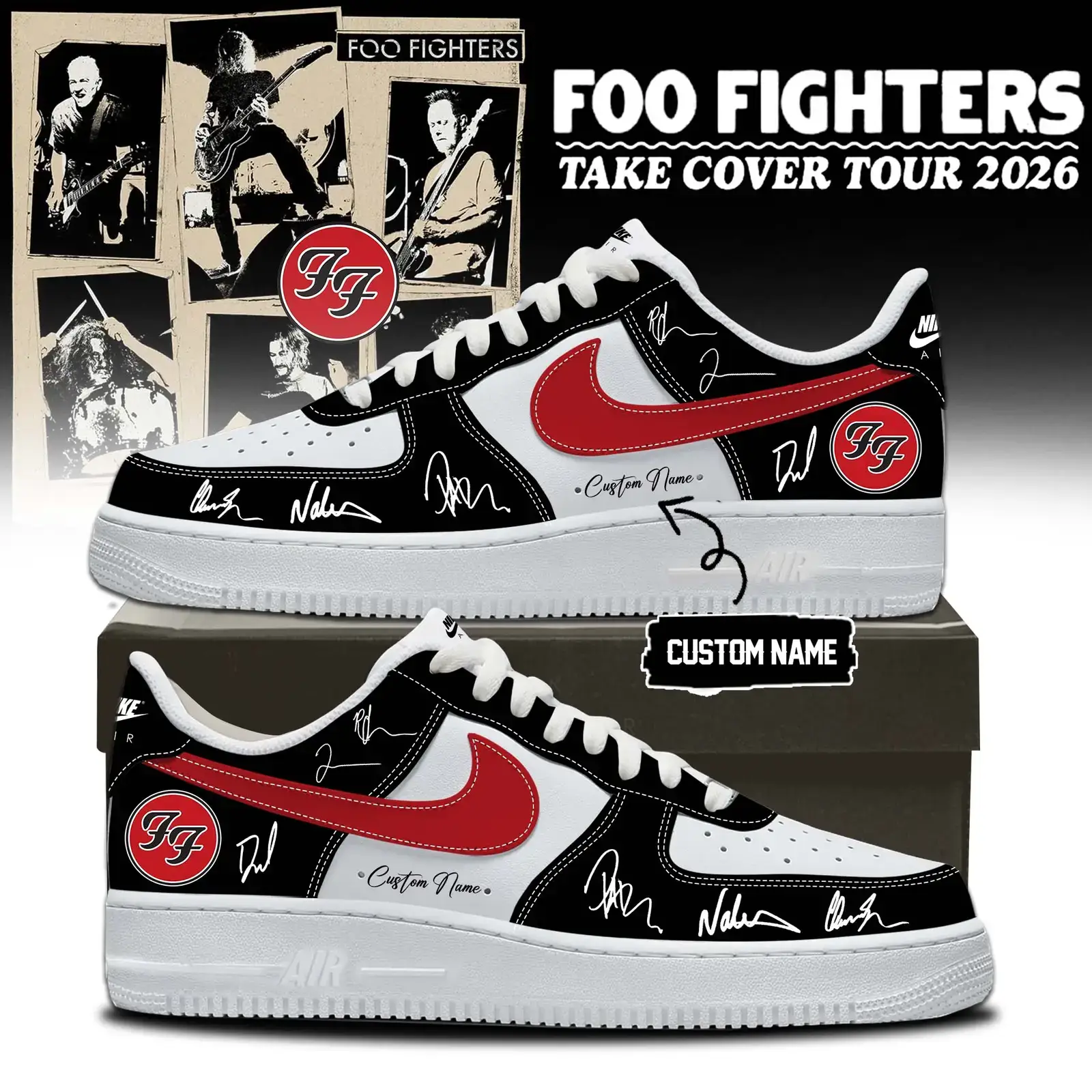 Foo Fighters ”Take Cover Tour 2026” Limited Edition Signature – Air Force 1 Shoes 2 