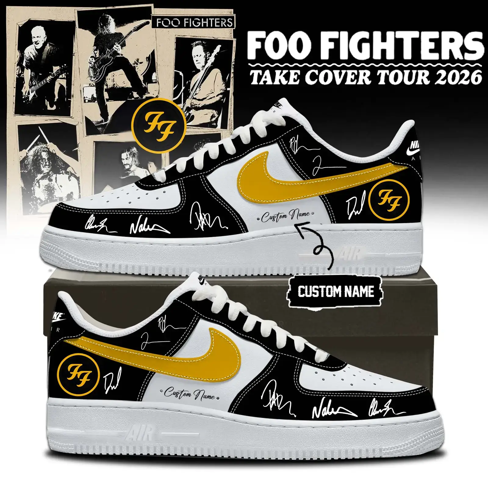 Foo Fighters ”Take Cover Tour 2026” Limited Edition Signature – Air Force 1 Shoes 4 