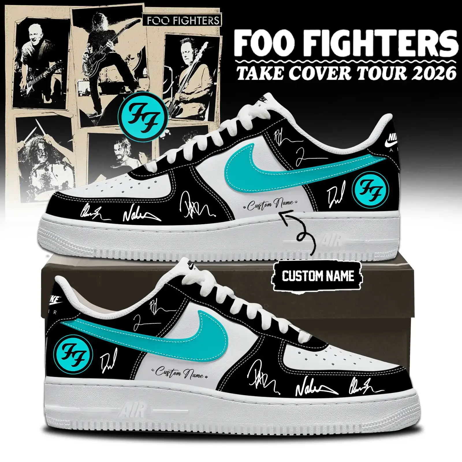 Foo Fighters ”Take Cover Tour 2026” Limited Edition Signature – Air Force 1 Shoes 6 