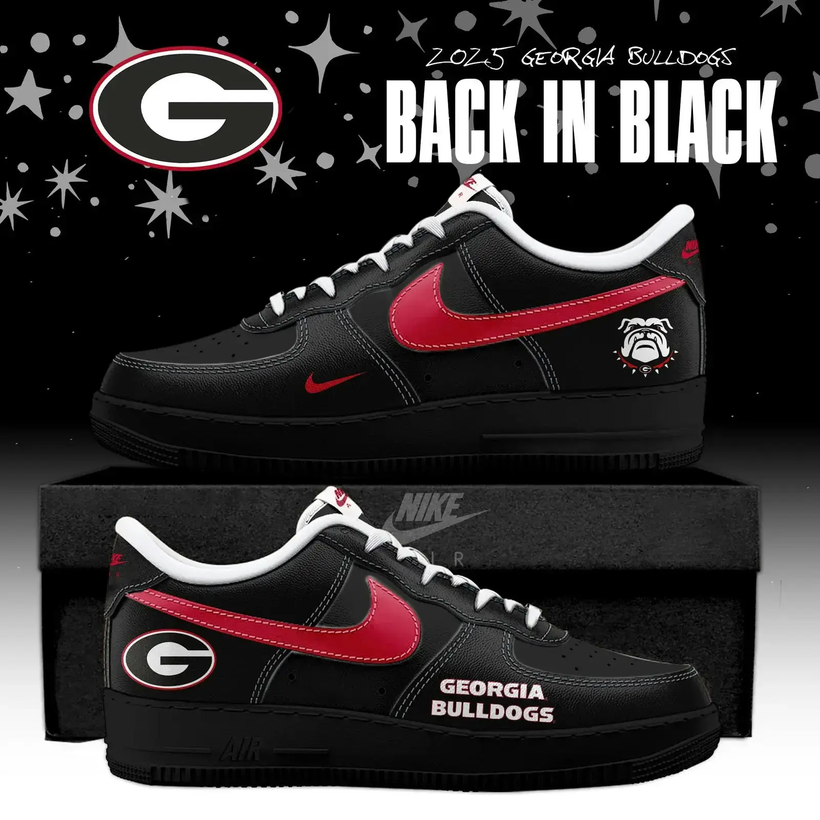 Georgia Bulldogs Back In Black 2025 Air Force 1 Special Edition | SC98