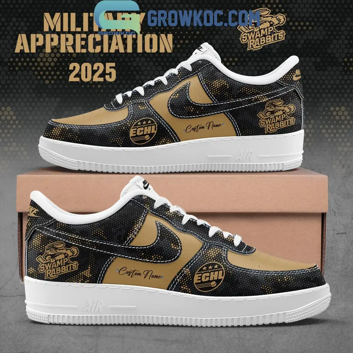 Greenville Swamp Rabbits Military Appreciation 2025 Air Force 1 Shoes
