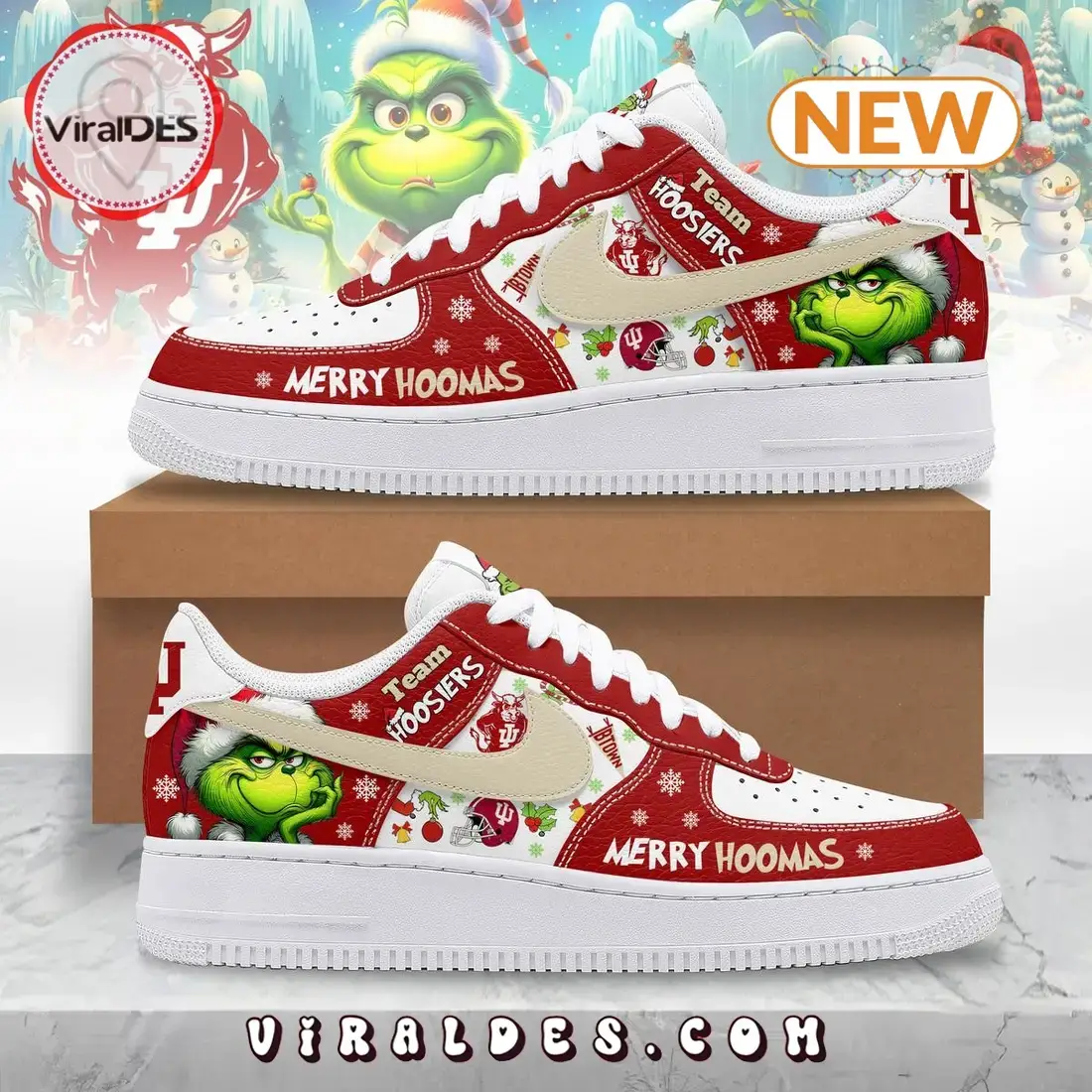 Indiana Hoosiers - Merry Hoomas Christmas Air Force 1