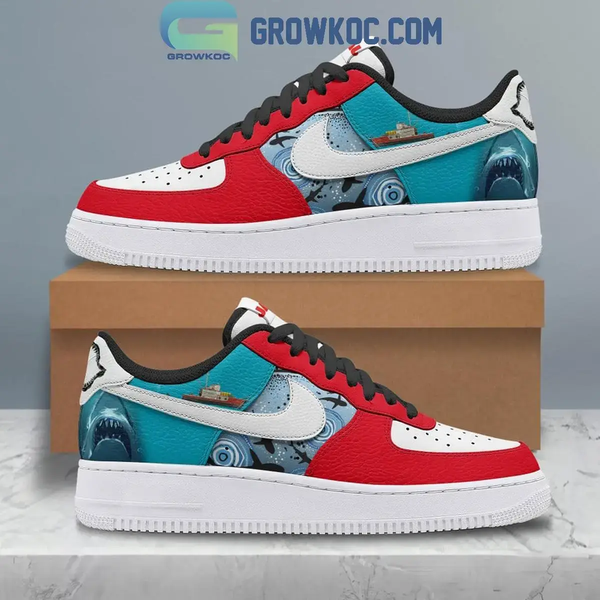 Jaws Movies Fan Sharks Air Force 1 Shoes