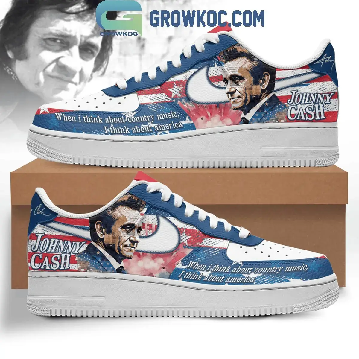 Johnny Cash About Country Music I Think About America Air Force 1 Shoes