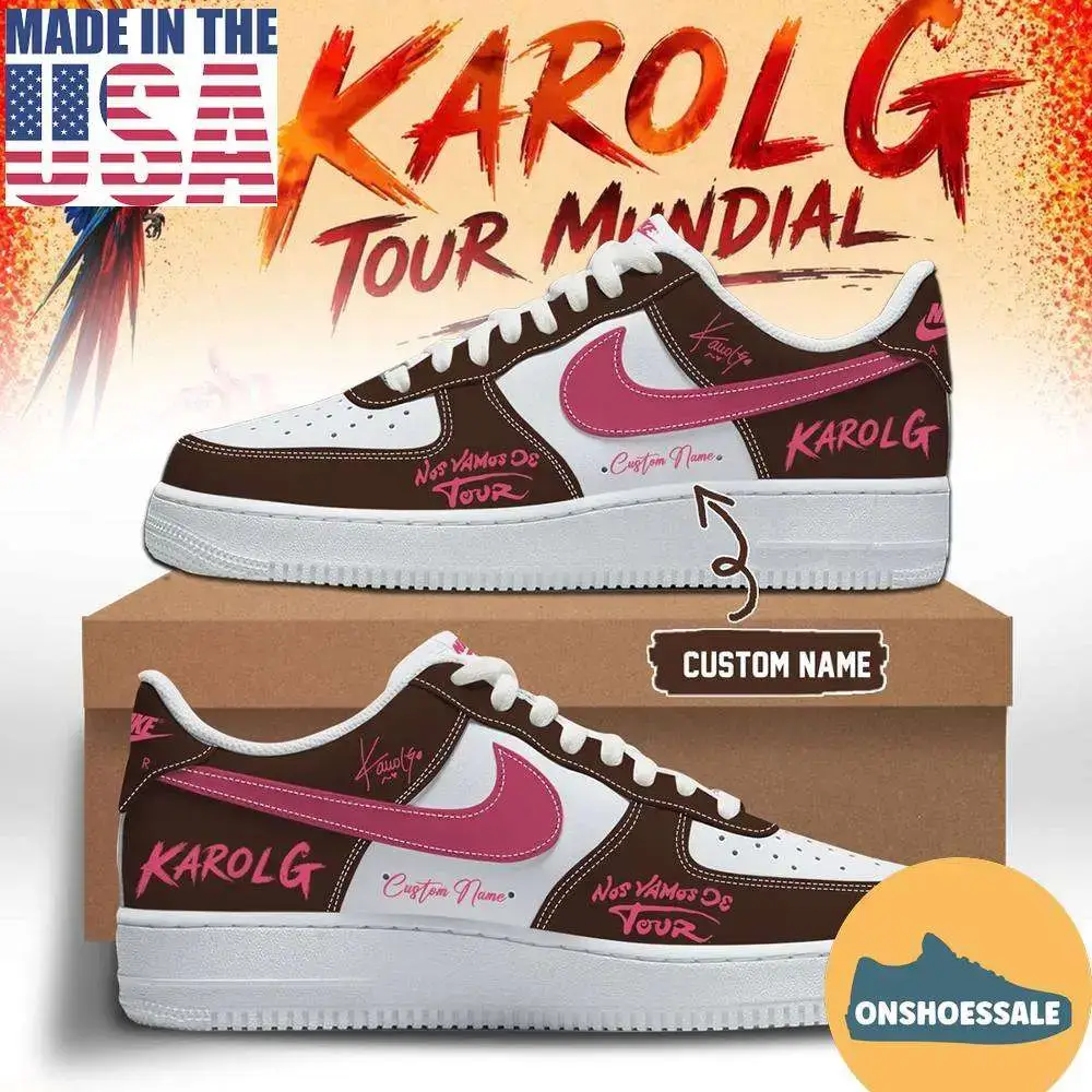 Karol G Nos Vamos de Tour Signature Pink Air Force 1 Shoes, Gift For Fans - Best Gift Shoes