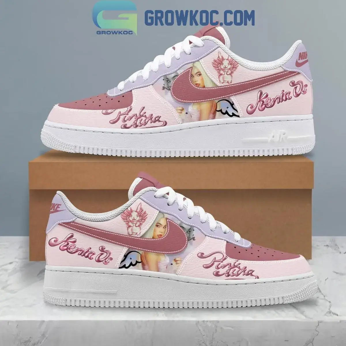 Kenia Os Pink Aura Fan Love Air Force 1 Shoes