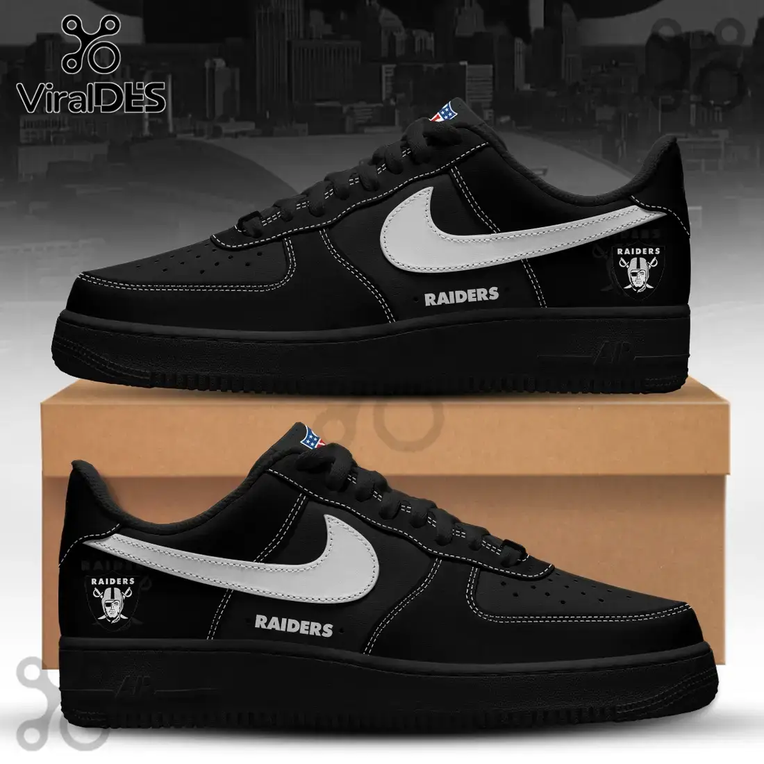 Las Vegas Raiders Blackout Nike Air Force 1