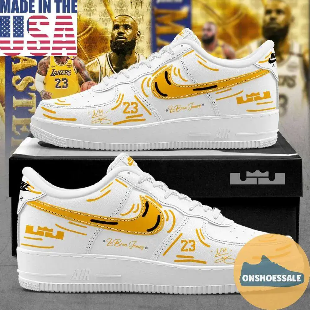 Los Angeles Lakers x LeBron James 2026 Custom Name Air Force 1 Shoes, Gift For Fans - Best Gift Shoes