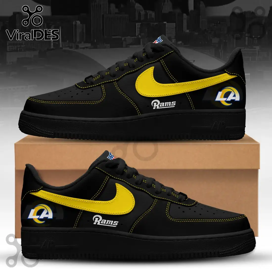 Los Angeles Rams Blackout Nike Air Force 1