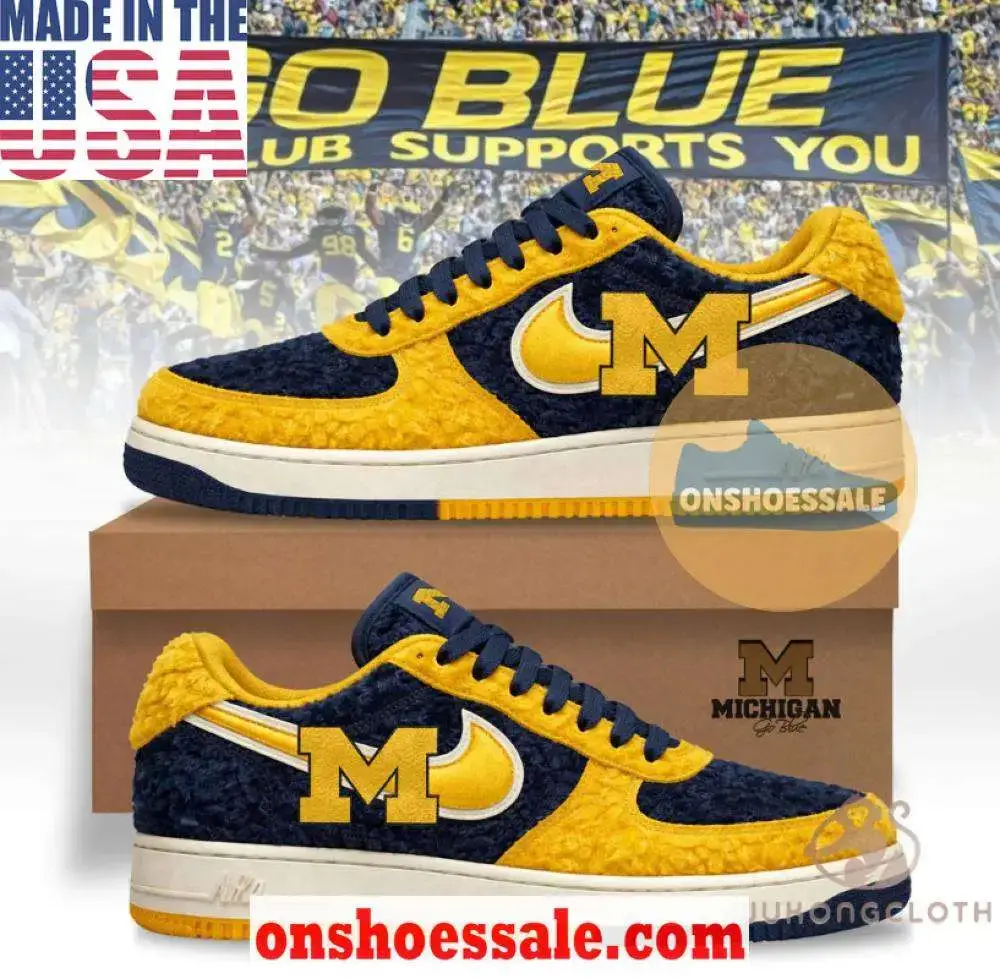 Michigan Wolverines Go Blue Nike Air Force 1 Shoes - Best Gift Shoes