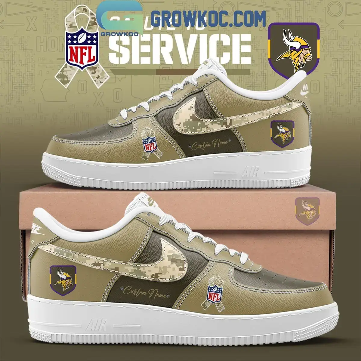 Minnesota Vikings Salute To Service Air Force 1 Shoes