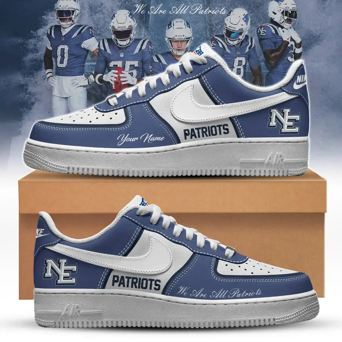 New England Patriots x Rivalries "Nor'Easter" Shoes Special Air Force 1 Limited EditionSelling Out Fast!