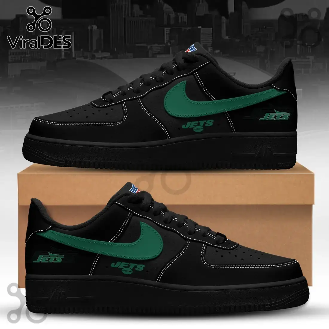 New York Jets Blackout Nike Air Force 1