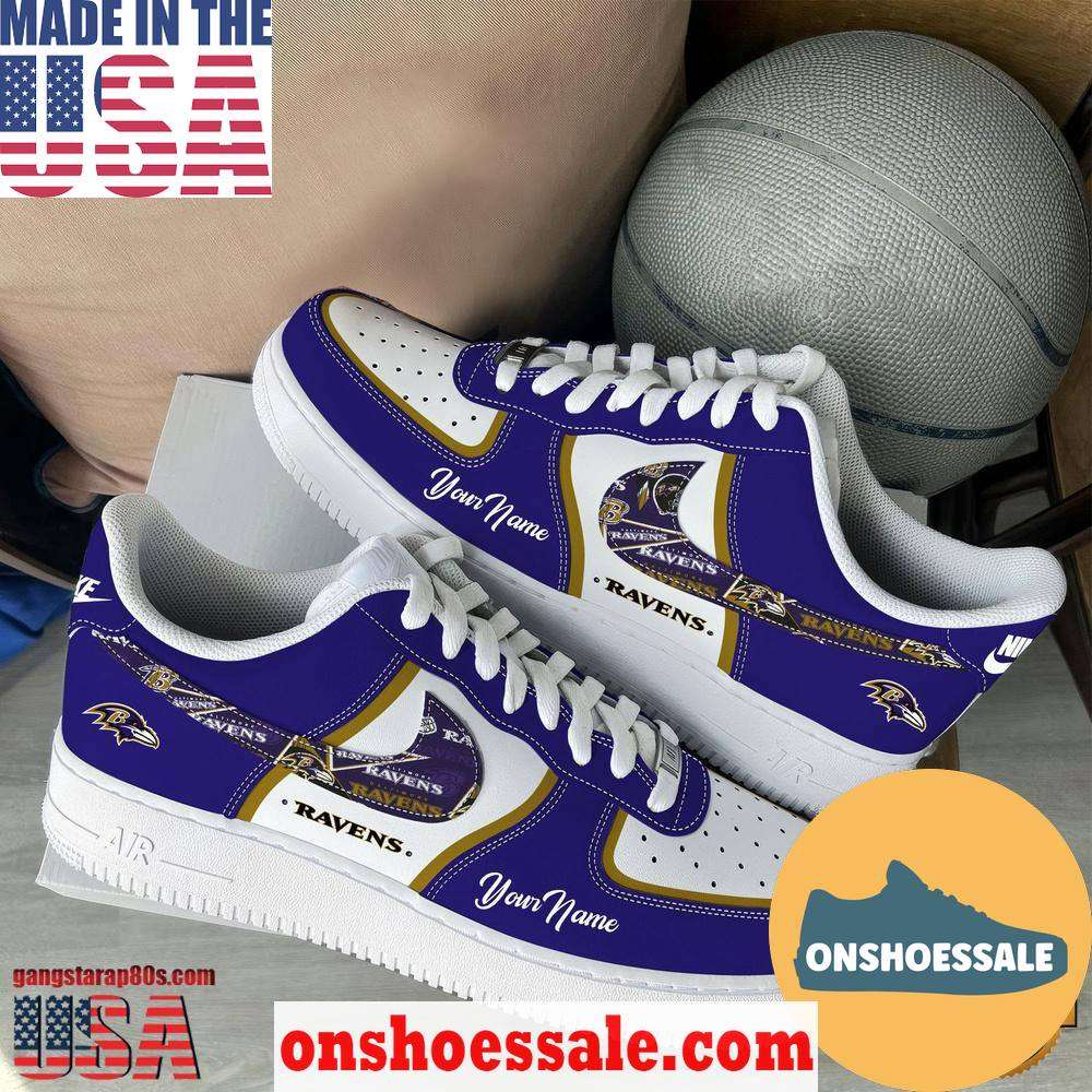 NFL Baltimore Ravens Logo Team Limited Edition New Design Custom Air Force 1 Shoes, Gift For Fans - Best Gift Shoes