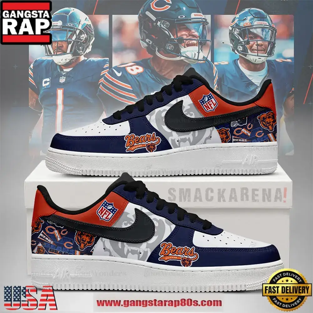 NFL Chicago Bears Trending Football Sneakers Nike Air Force 1 Shoes