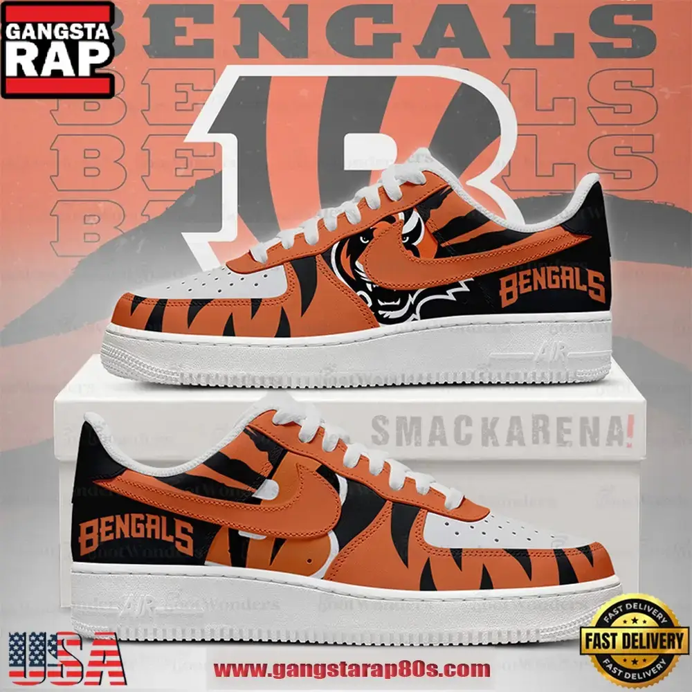 NFL Cincinnati Bengals Trending Football Sneakers Nike Air Force 1 Shoes