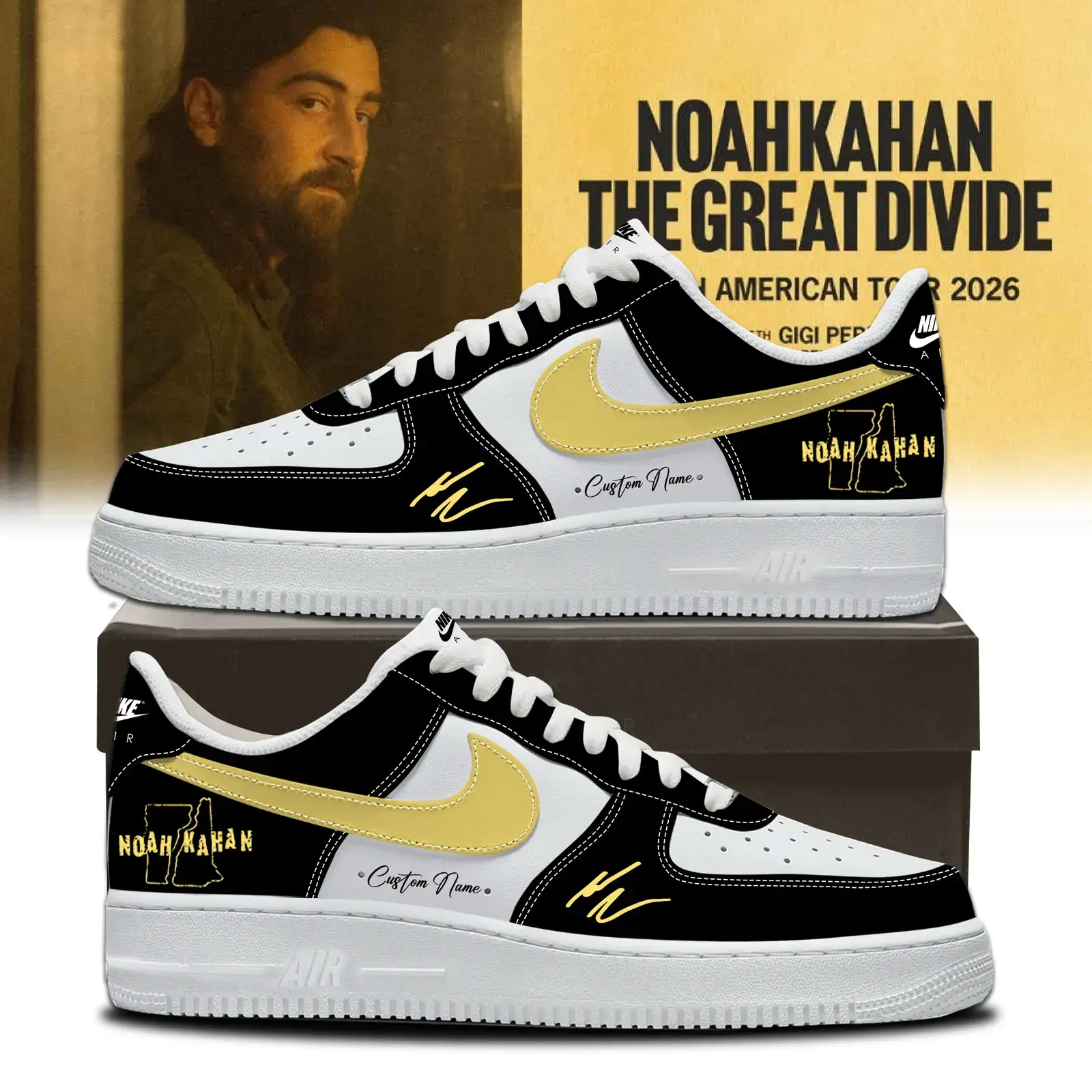 Noah Kahan The Great Divide Tour signed Air Force 1 Shoes 4 | EZ25