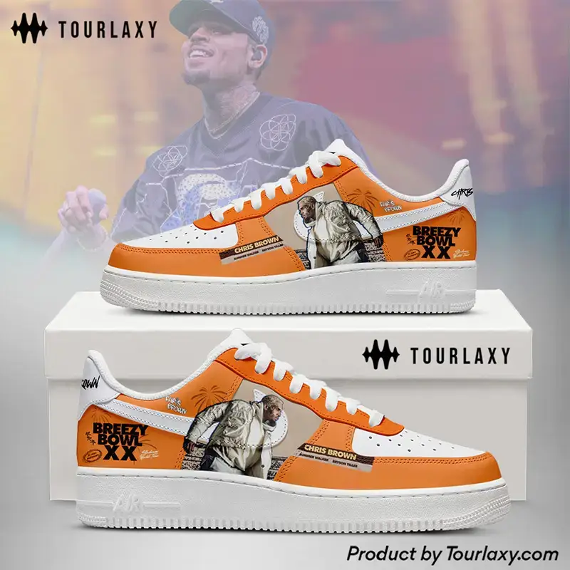 Orange V1 Chris Brown Air Force 1 Shoes 