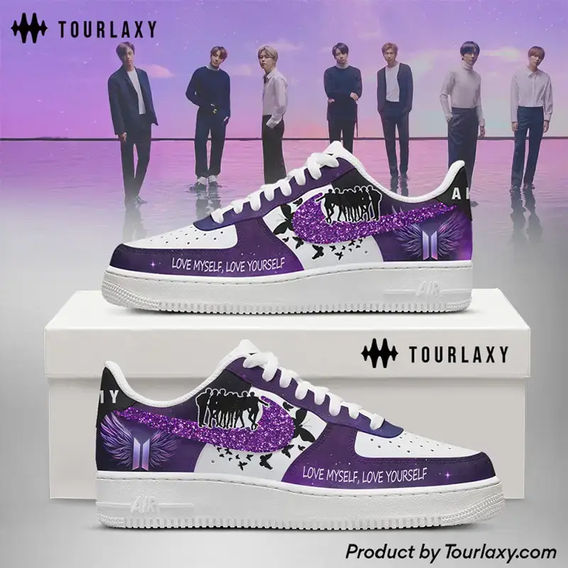 Purple BTS Air Force 1 Shoes 