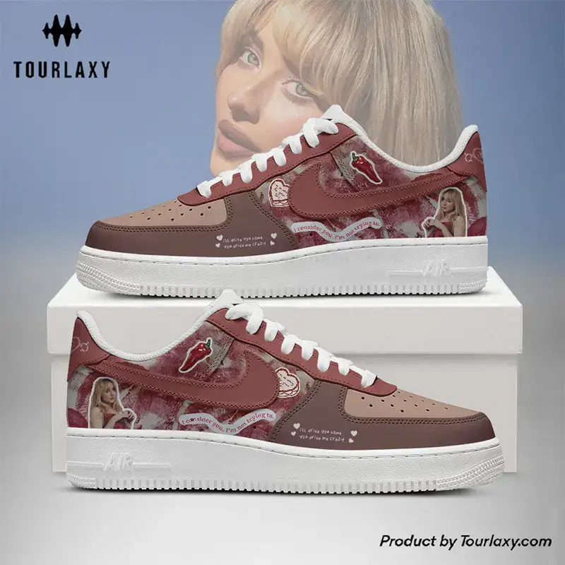 Red Chilli Sabrina Carpenter Air Force 1 Shoes 
