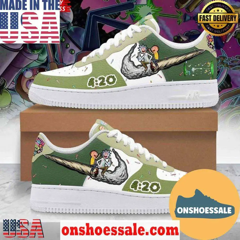Rick and Morty Trippin 420 Limited Edition Air Force 1 Running Sneakers Shoes, Gift For Fans - Best Gift Shoes