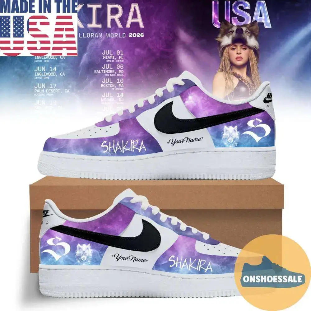 Shakira Las Mujeres Ya No Lloran World Tour 2026 Custom Name Air Force 1 Shoes, Gift For Fans - Best Gift Shoes