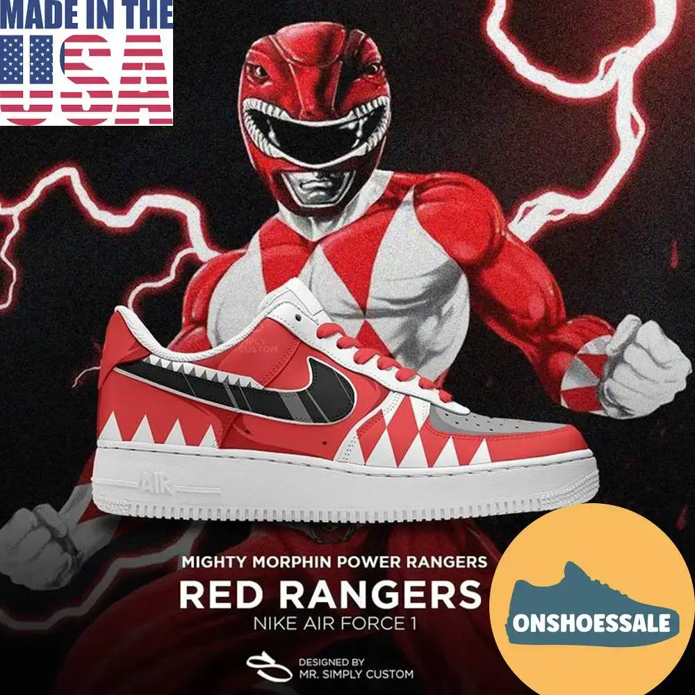 Special Edition Mighty Morphin Power Red Rangers Air Force 1 Sneaker Shoes, Gift For Fans - Best Gift Shoes