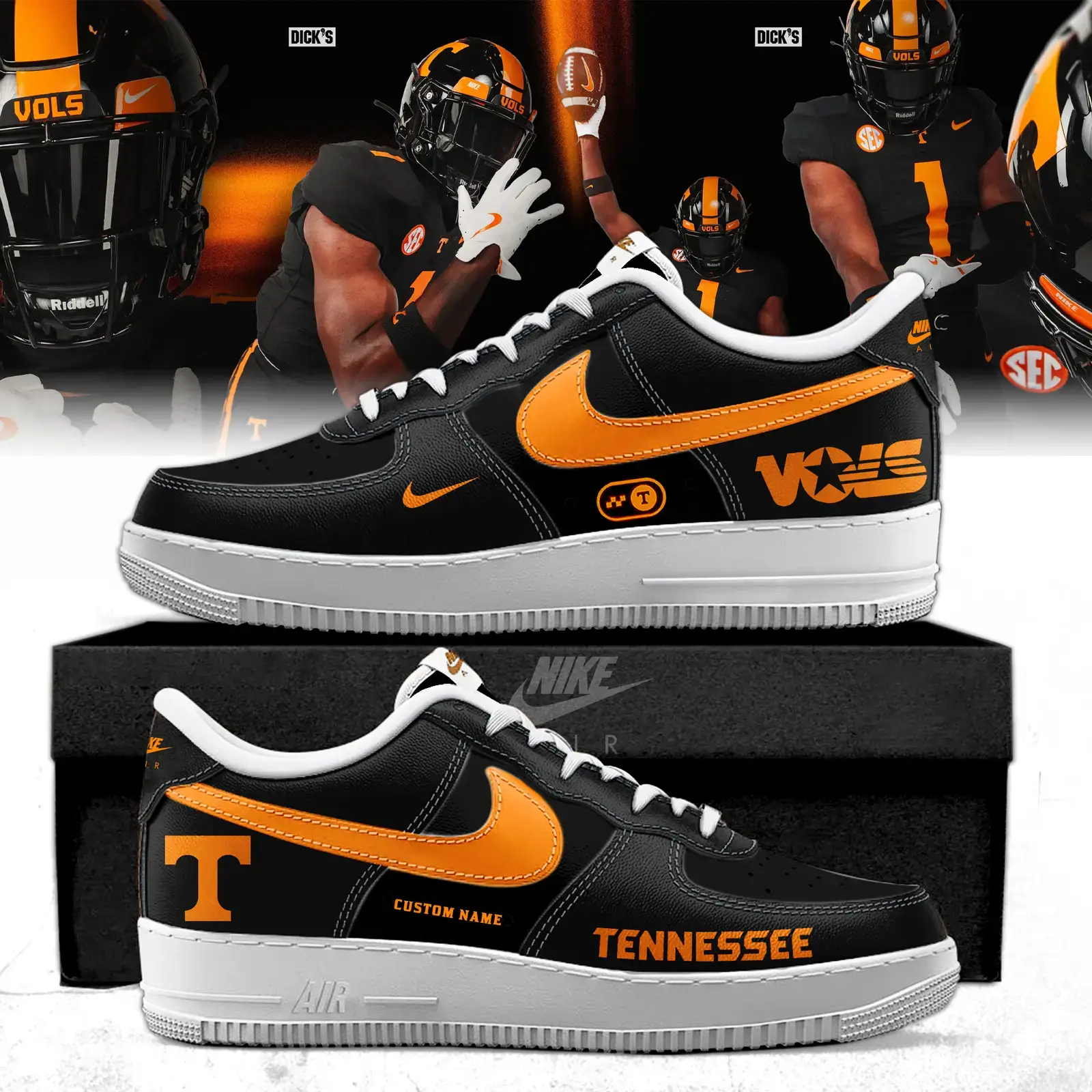 Tennessee Volunteers 2025 Dark Mode Air Force 1 Sneakers | TX66