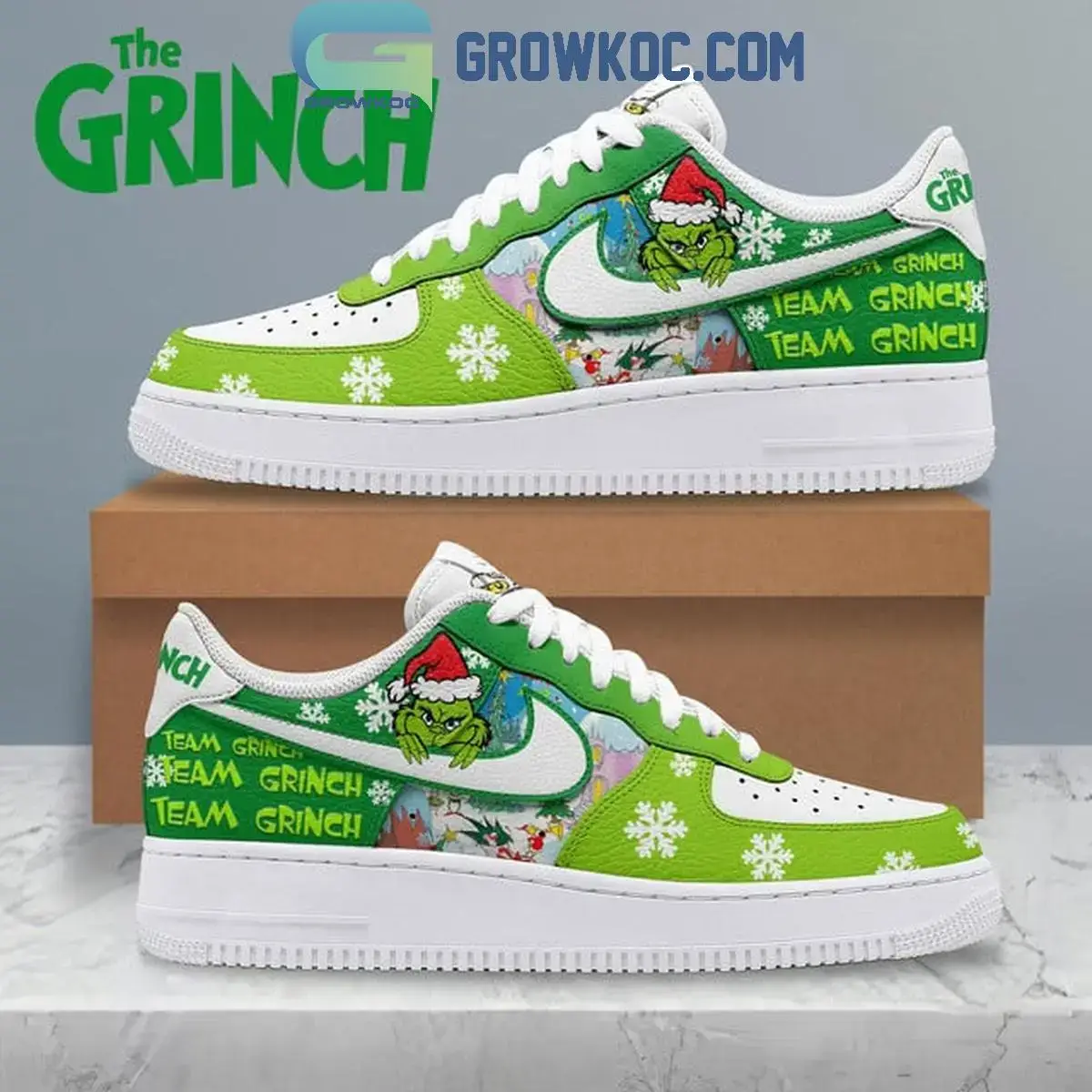 The Grinch Team Grinch Merry Christmas Cheers 2024 Air Force 1 Shoes (Copy)