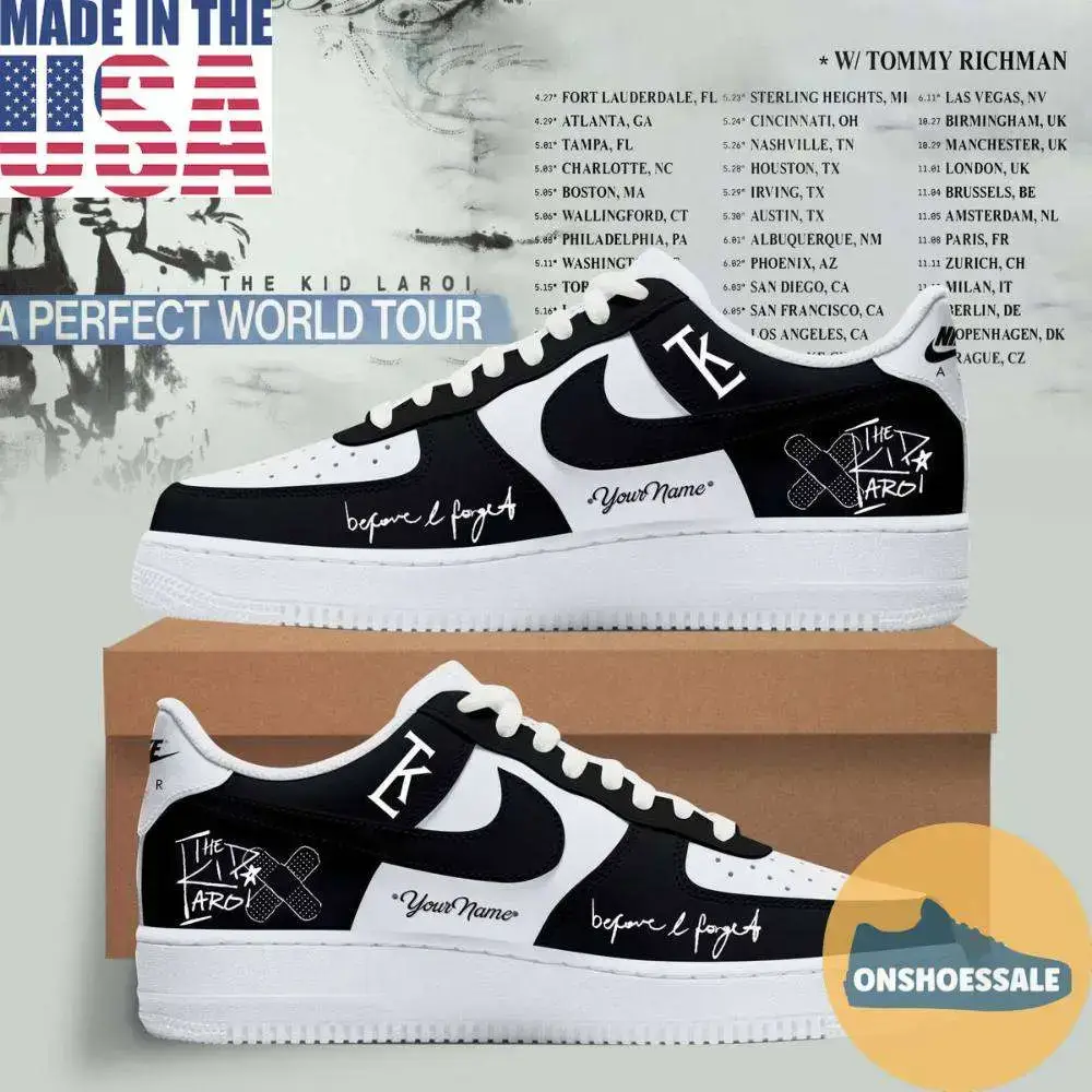 The Kid Laroi A Perfect World Tour 2026 Custom Name Air Force 1 Shoes, Gift For Fans - Best Gift Shoes