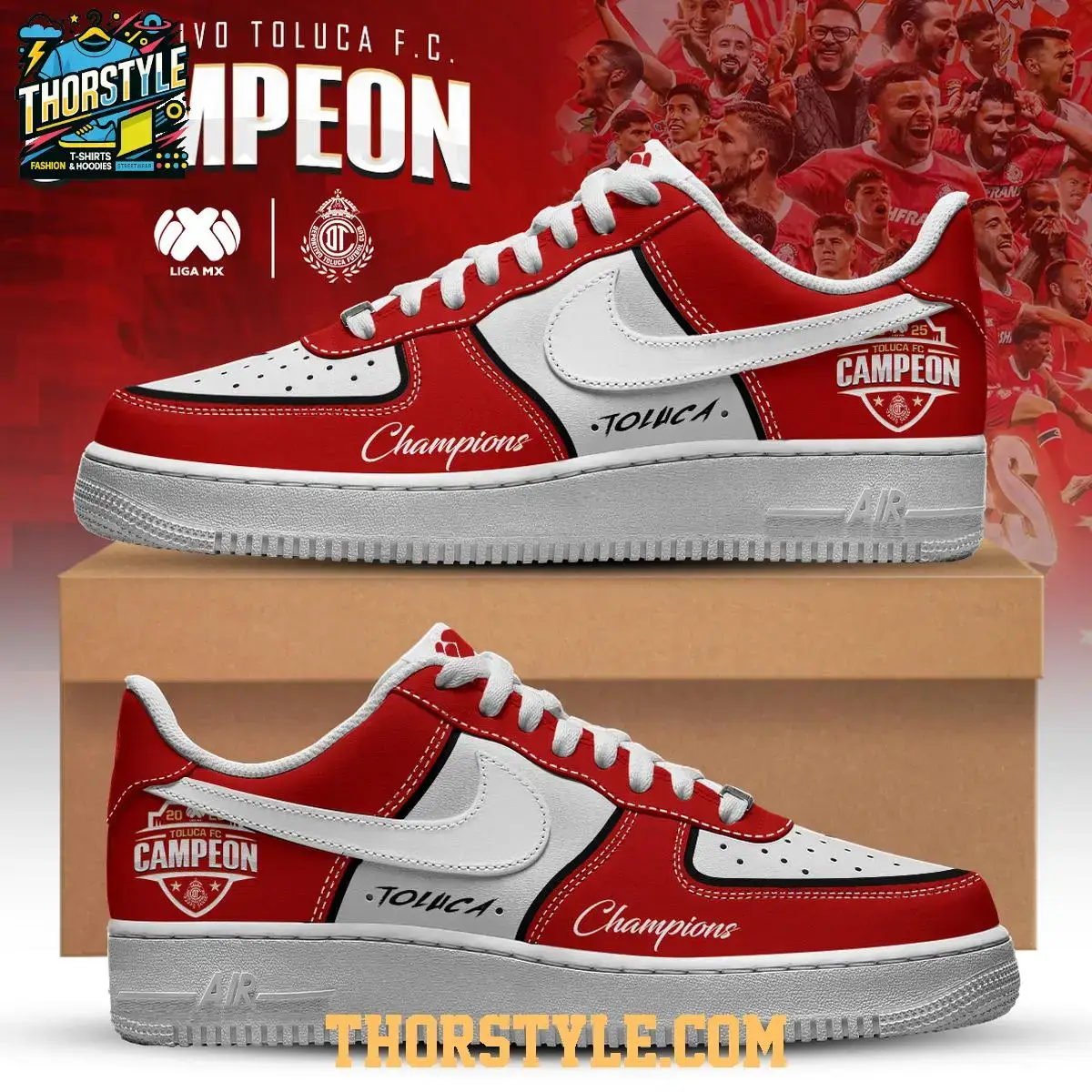 Toluca FC Campeones Liga MX Champions 2025 Personalized Air Force 1 Shoes