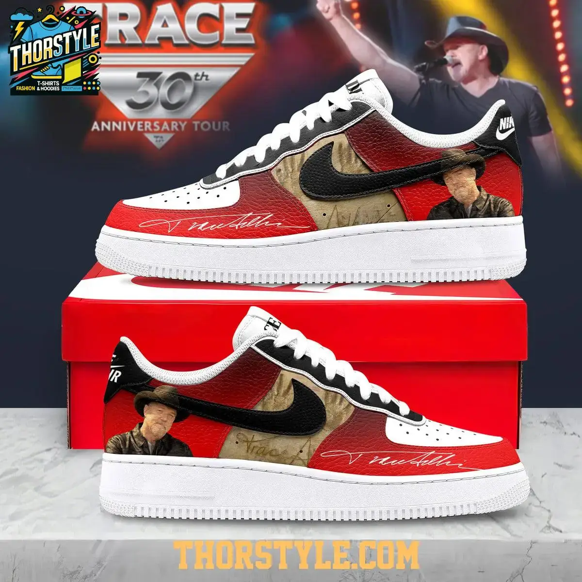 Trace Adkins 30th Anniversary Tour 2026 Personalized Air Force 1 Shoes