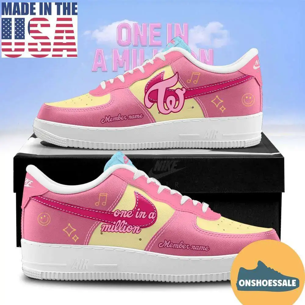 TWICE 10 Years Special Edition Candy Pop Pink Air Force 1 Shoes, Gift For Fans - Best Gift Shoes