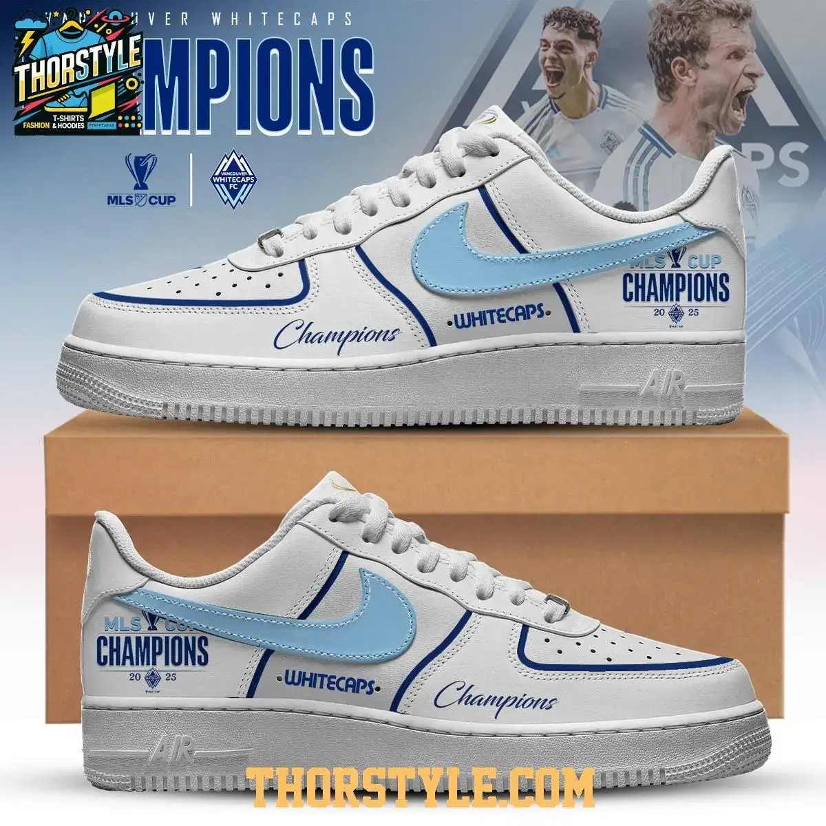 Vancouver Whitecaps MLS Champions 2025 Personalized Air Force 1