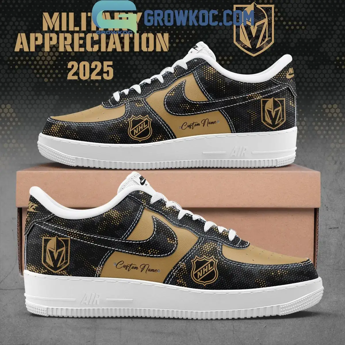 Vegas Golden Knights Military Appreciation 2025 Air Force 1 Shoes