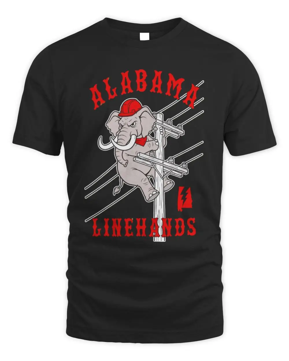 Alabama Crimson Tide Elephant Lineman Utility Worker Hard Hat Climbing Power Pole Hoodie