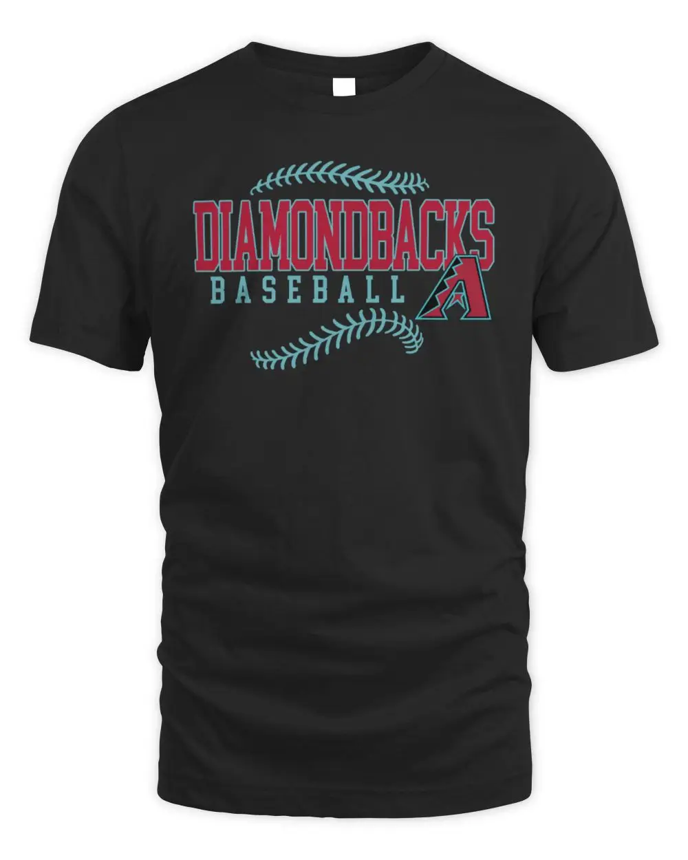 Arizona Diamondbacks MLB Baseball Team Logo Red Teal Script Black T-Shirt