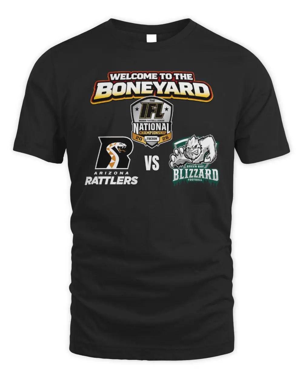 Arizona Rattlers Vs Green Bay Blizzard IFL National Championship T-Shirt 2026