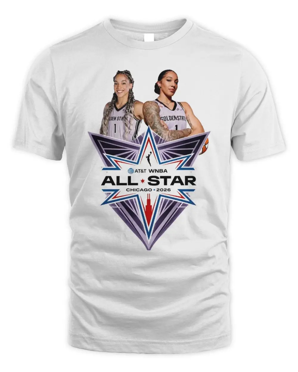 AT&T WNBA All-Star Chicago 2026 Golden State Basketball Players Star Logo White Hoodie