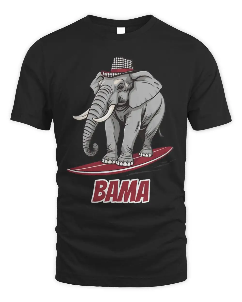 BAMA Alabama Crimson Tide Elephant Mascot Wearing Houndstooth Fedora Hat Surfing Hoodie