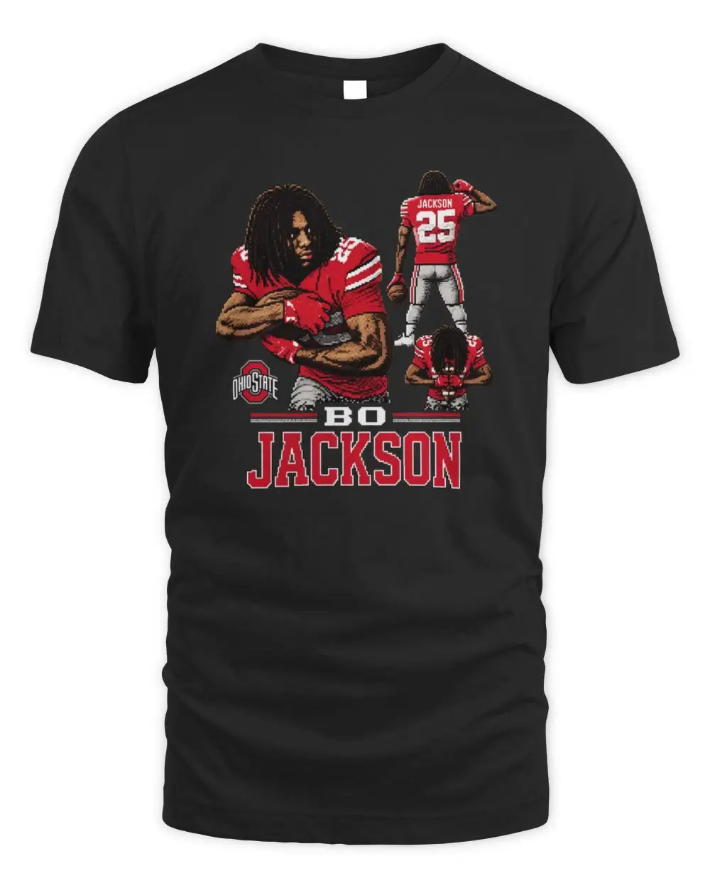 Bo Jackson Ohio State Black Arcade Tee