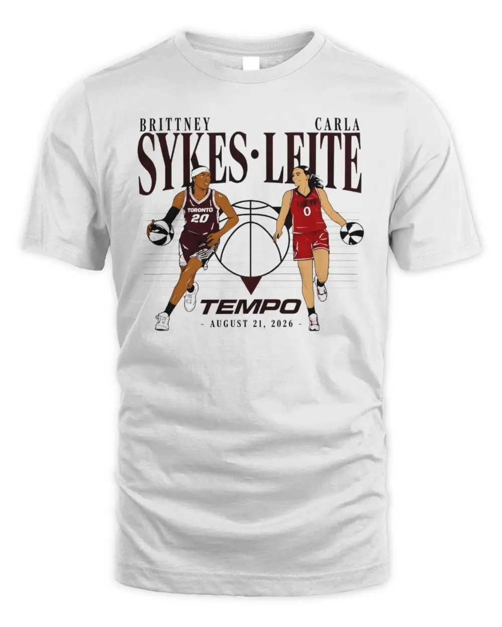 Brittney Sykes and Carla Leite Toronto Tempo August 21 2026 T Shirt Brittney Sykes and Carla Leite Toronto Tempo August 21 2026 T Shirt - Image 1
