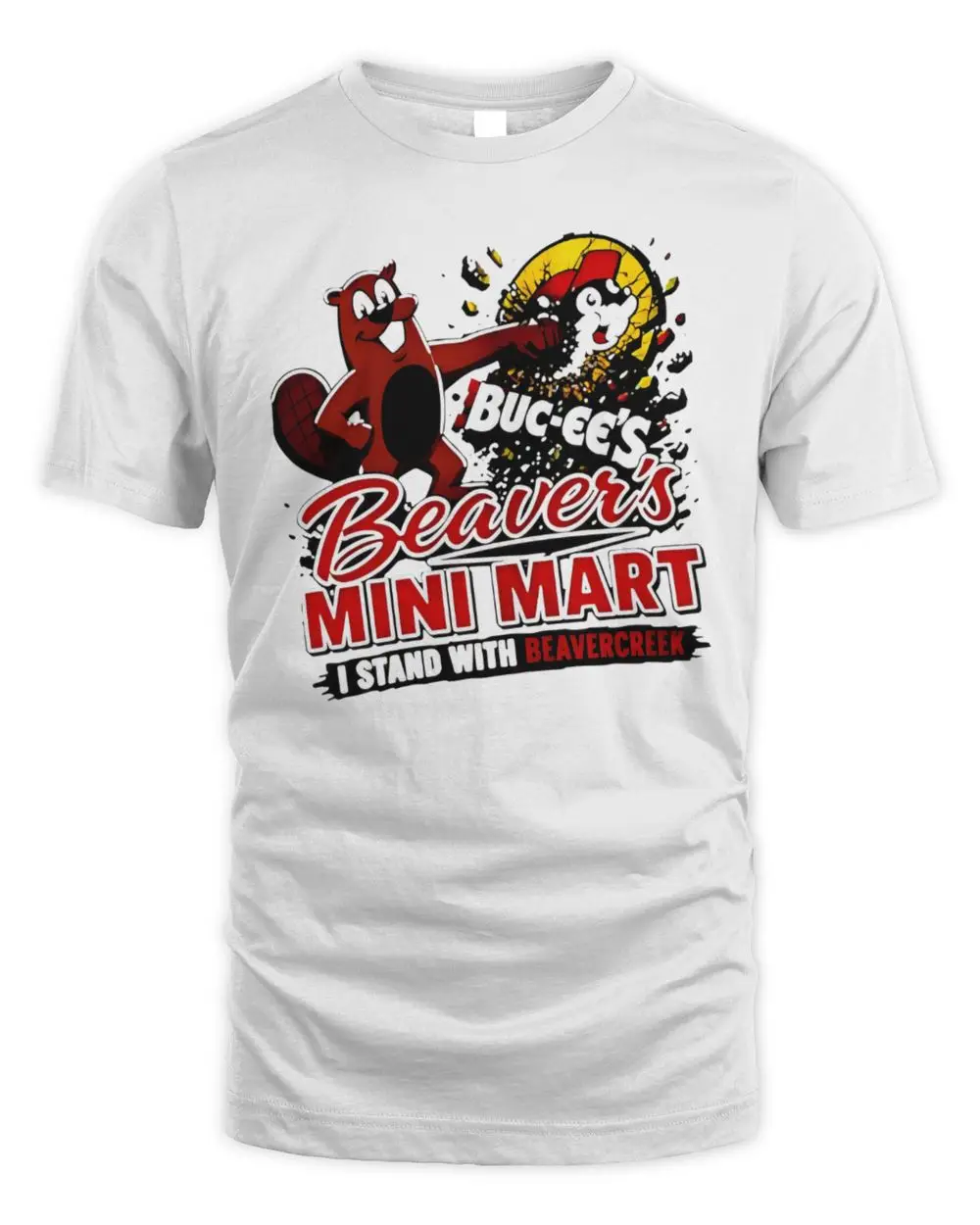 Buc-ee's Beaver's Mini Mart I Stand With Beavercreek Funny Parody Graphic Hoodie